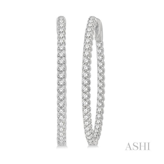 ASHI Inside-Out Diamond Oval Hoop Earrings 624B0PPFGERWG-1.50