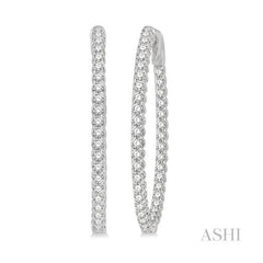 ASHI Inside-Out Diamond Oval Hoop Earrings 624B0PPFGERWG-1.50
