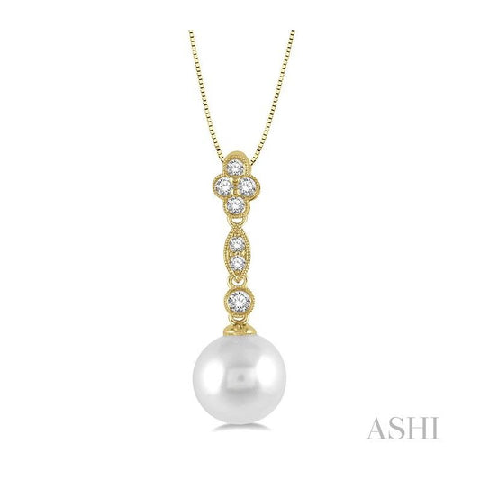 ASHI Pearl & Diamond Fashion Pendant 56048PPFGPDWPYG