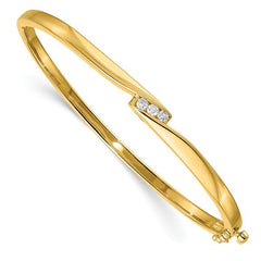 Quality Gold 14k AA Diamond Hinged Bangle XB83AA