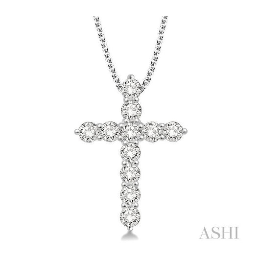 ASHI Cross Diamond Pendant 96450PPFGPDWG-1.50