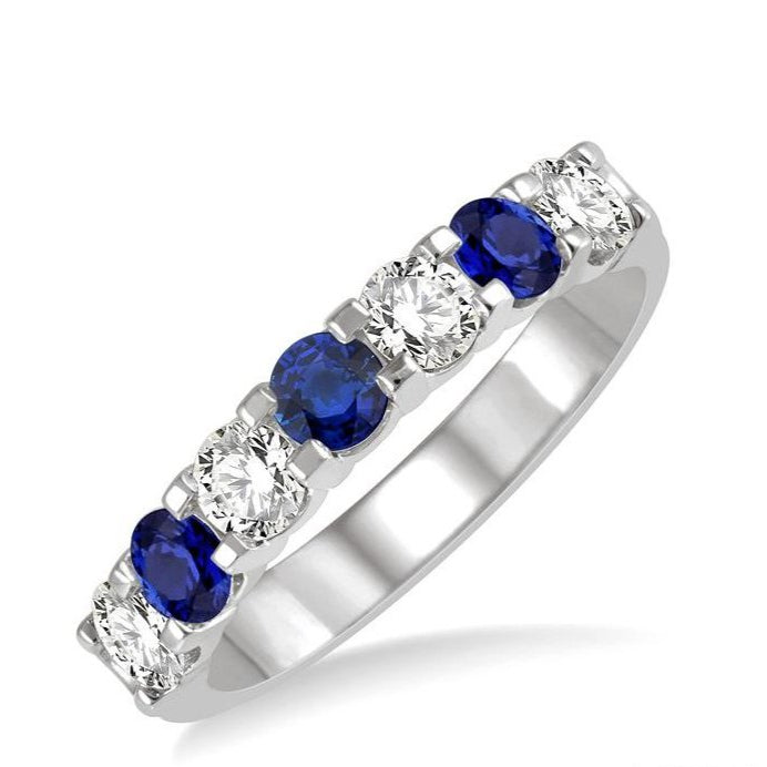 Parkplace Jewelers 7 Alternate Gemstone & Diamond Wedding Band 46483PPFGSPWG