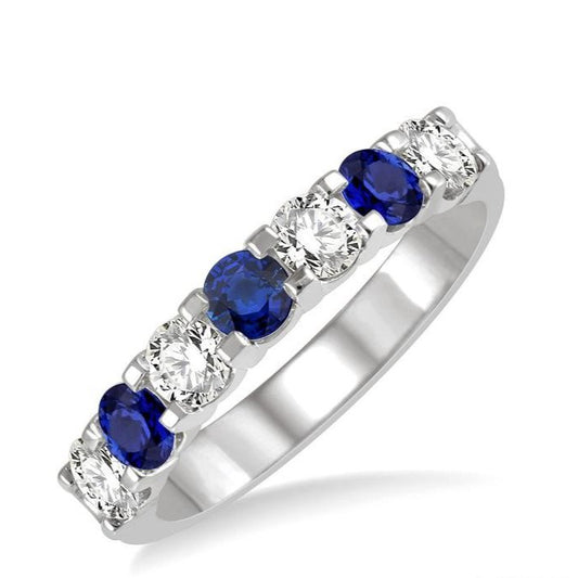 Parkplace Jewelers 7 Alternate Gemstone & Diamond Wedding Band 46483PPFGSPWG