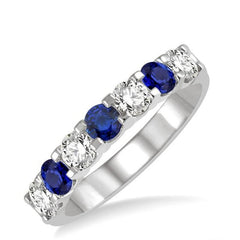 Parkplace Jewelers 7 Alternate Gemstone & Diamond Wedding Band 46483PPFGSPWG