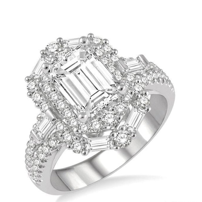 Parkplace Jewelers Emerald Shape Semi-Mount Halo Diamond Engagement Ring 207J1PPFVWG-SM