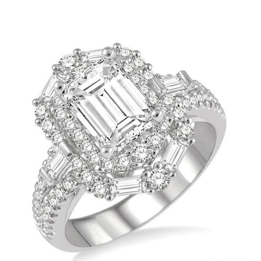 Parkplace Jewelers Emerald Shape Semi-Mount Halo Diamond Engagement Ring 207J1PPFVWG-SM