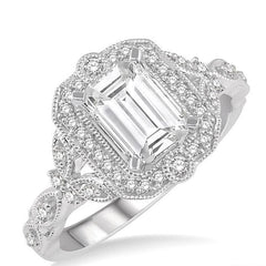 Parkplace Jewelers Emerald Shape Semi-Mount Halo Diamond Engagement Ring 227F6PPFVWG-SM
