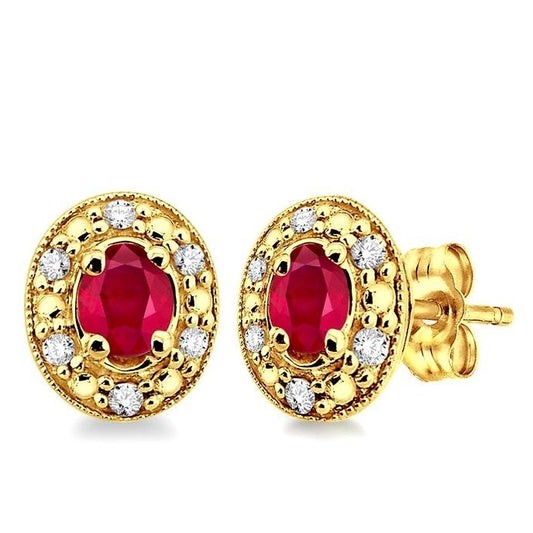Parkplace Jewelers Oval Shape Gemstone & Diamond Earrings 58198PPTSERRBYG