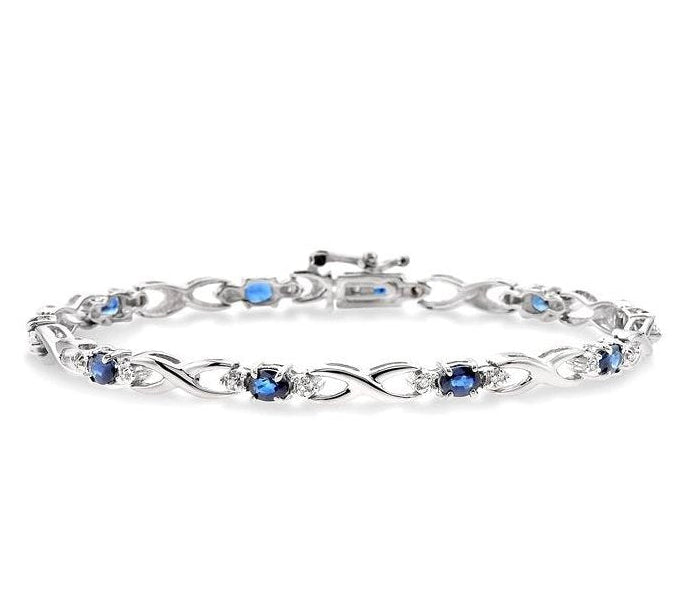 Parkplace Jewelers Oval Shape Gemstone & Diamond Bracelet 76040PPTSSPW