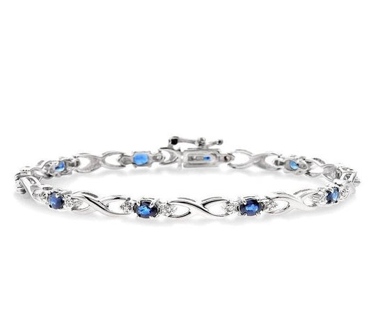 Parkplace Jewelers Oval Shape Gemstone & Diamond Bracelet 76040PPTSSPW