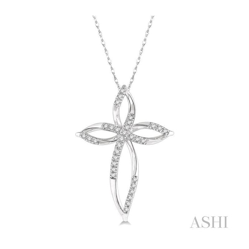 ASHI Cross Diamond Fashion Pendant 957A8PPTSPDWG