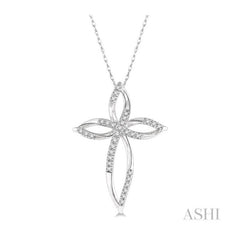 ASHI Cross Diamond Fashion Pendant 957A8PPTSPDWG