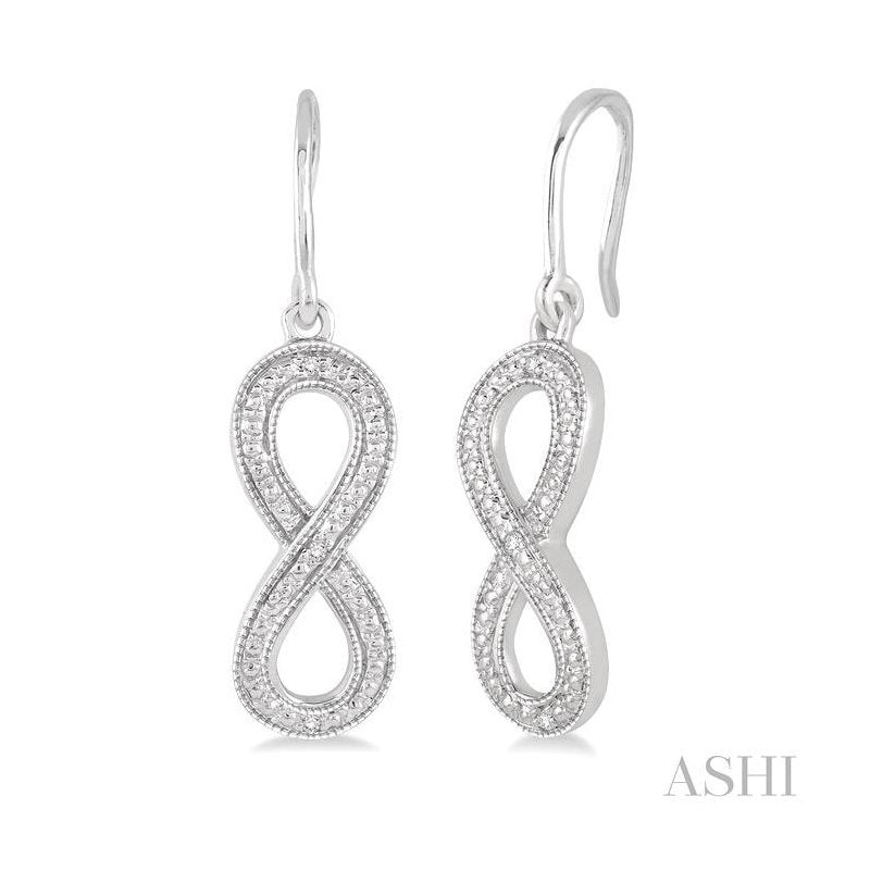 ASHI Silver Infinity Diamond Fashion Earrings 87169PPSSSLER