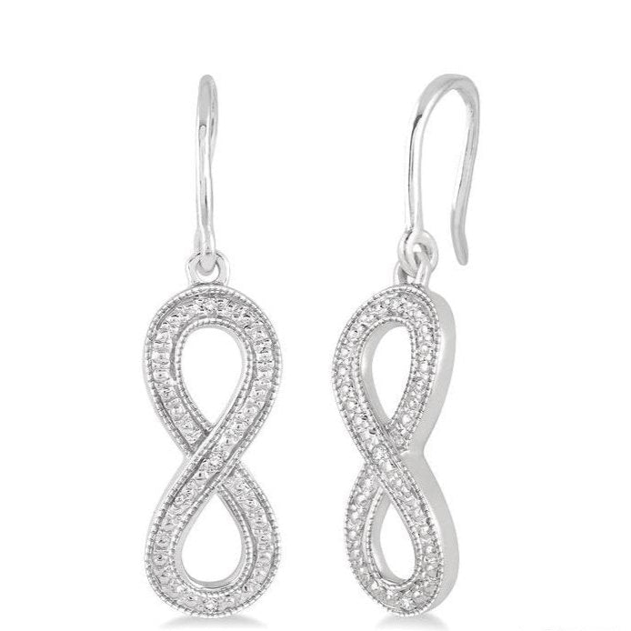 Parkplace Jewelers Silver Infinity Diamond Fashion Earrings 87169PPSSSLER