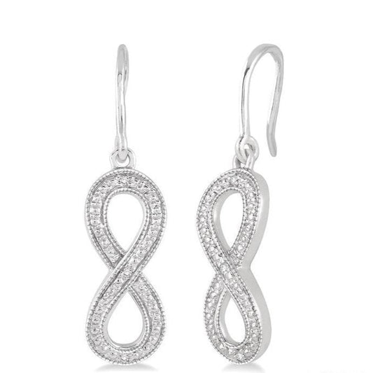 Parkplace Jewelers Silver Infinity Diamond Fashion Earrings 87169PPSSSLER