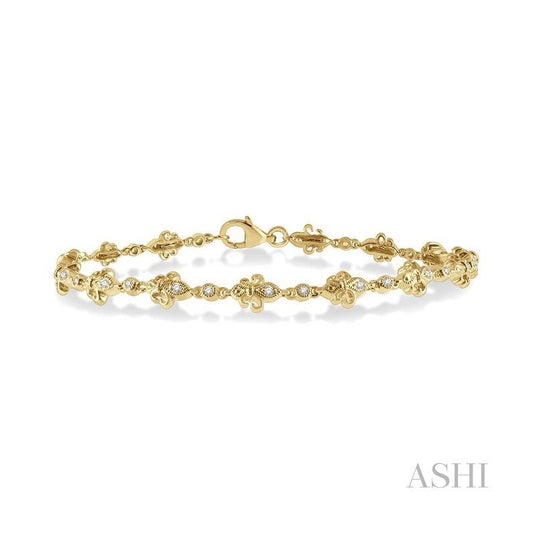 ASHI Fleur De Lis Diamond Bracelet 7119UPPTSYG