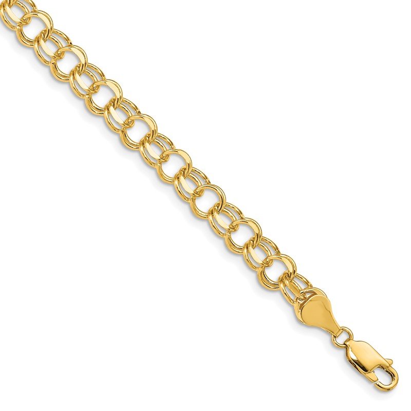 Quality Gold 14k Double Link Charm Bracelet DO504