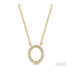 ASHI Block 'O' Initial Diamond Pendant 912F9PPTSPDYG-O