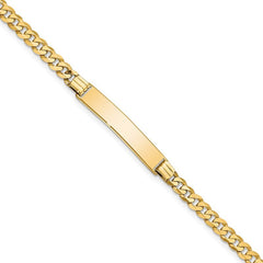 Quality Gold 14k Flat Curb Link ID Bracelet LID73