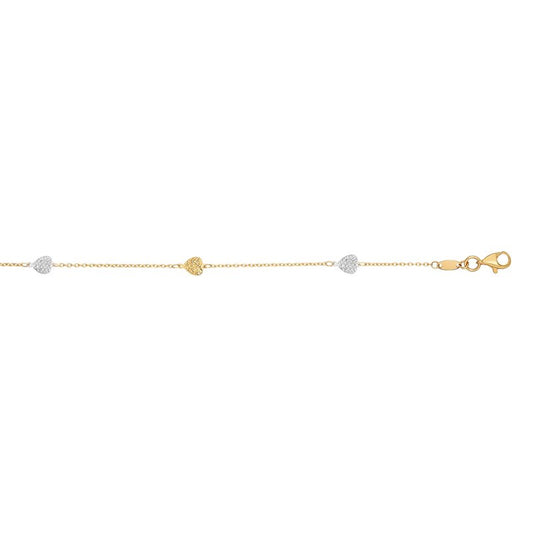 Royal Chain 14K 10in Two-Tone Polished Anklet with Lobster Clasp YWANK1336