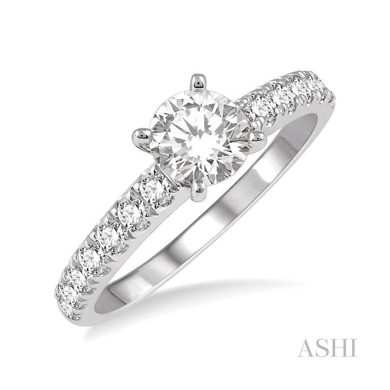 ASHI Round Shape Diamond Engagement Ring 24473PPFHWG-LE