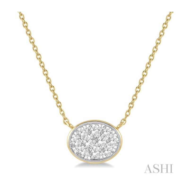 ASHI Oval Shape East-West Lovebright Essential Diamond Pendant 9978UPPFHNKYW