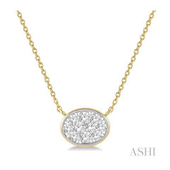 ASHI Oval Shape East-West Lovebright Essential Diamond Pendant 9978UPPFHNKYW