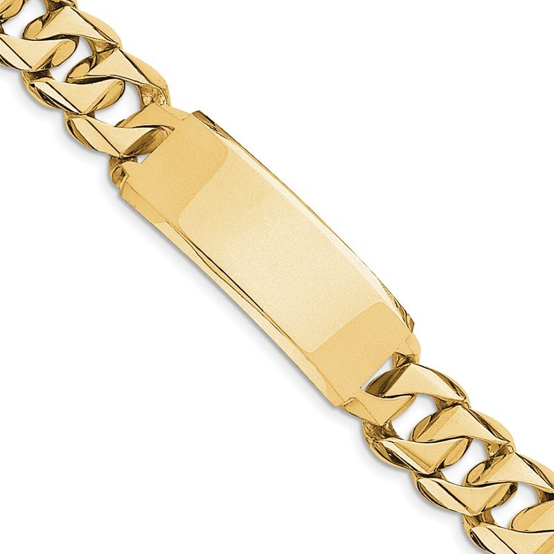 Quality Gold 14k Hand-polished Heavy Curb Link ID Bracelet LK122ID-8.5