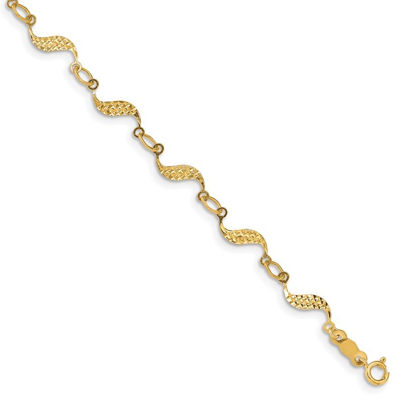 Quality Gold 14k Diamond-cut Bracelet FB1324-7.5