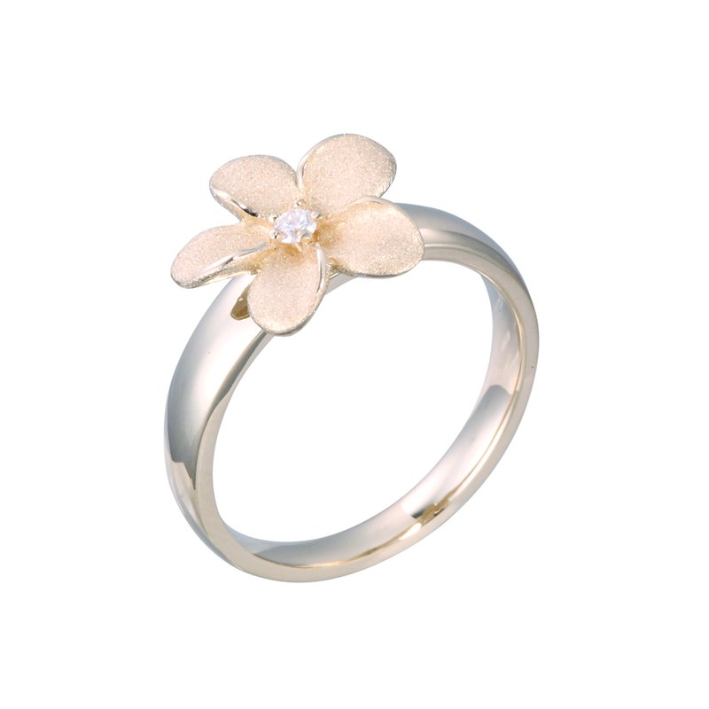 Denny Wong Designs Yellow Gold Plumeria Ring FRP-13SD4