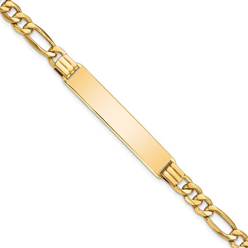 Quality Gold 14k Semi-Solid Figaro Link ID Bracelet DCID141