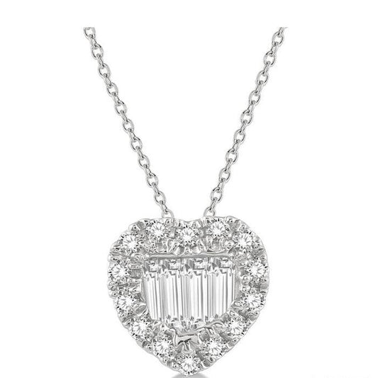 Parkplace Jewelers Heart Shape Halo Fusion Diamond Fashion Pendant 639B7PPFGPDWG