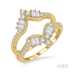 ASHI Chevron Baguette Diamond Insert Ring 29802PPFHYG