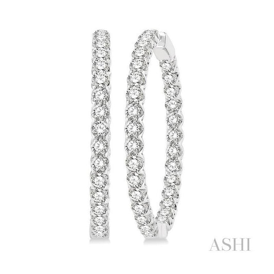 ASHI Inside-Out Diamond Hoop Earrings 628C0PPFGERWG-10.00