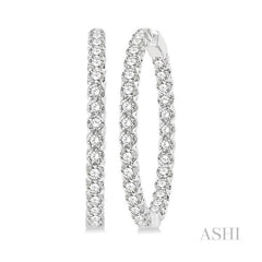 ASHI Inside-Out Diamond Hoop Earrings 628C0PPFGERWG-10.00