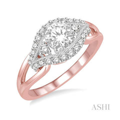 ASHI Round Shape Diamond Engagement Ring 242D2PPFHPW-LE
