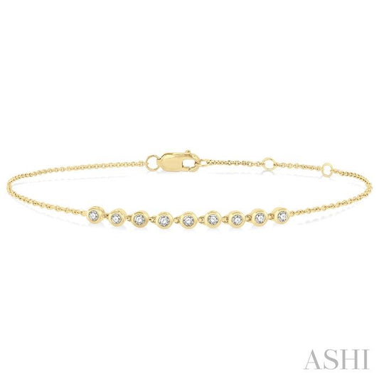 ASHI Bezel Set Petite Diamond Fashion Chain Bracelet 700E0PPTGYG