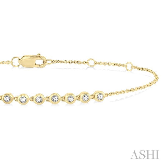 ASHI Bezel Set Petite Diamond Fashion Chain Bracelet 700E0PPTGYG