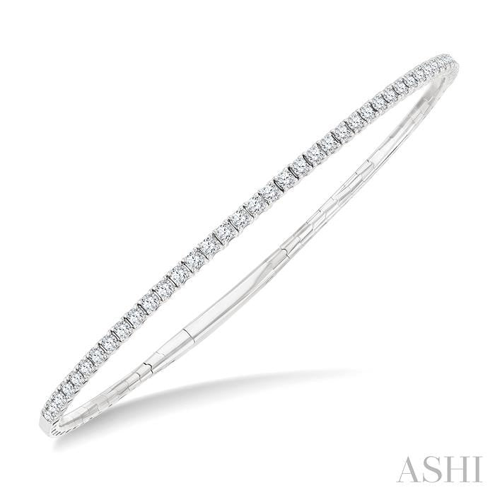 ASHI Diamond Halfway Straight Flex Bangle 700W1PPFGWG