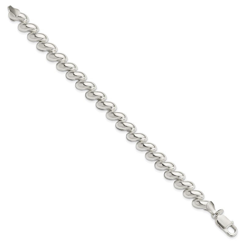 Quality Gold Sterling Silver Fancy Polished San Marco Bracelet QG3598-7.5