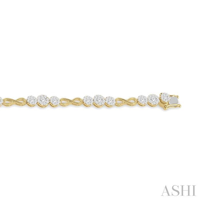 ASHI Lovebright Diamond Infinity Link Bracelet 70172PPFGYW