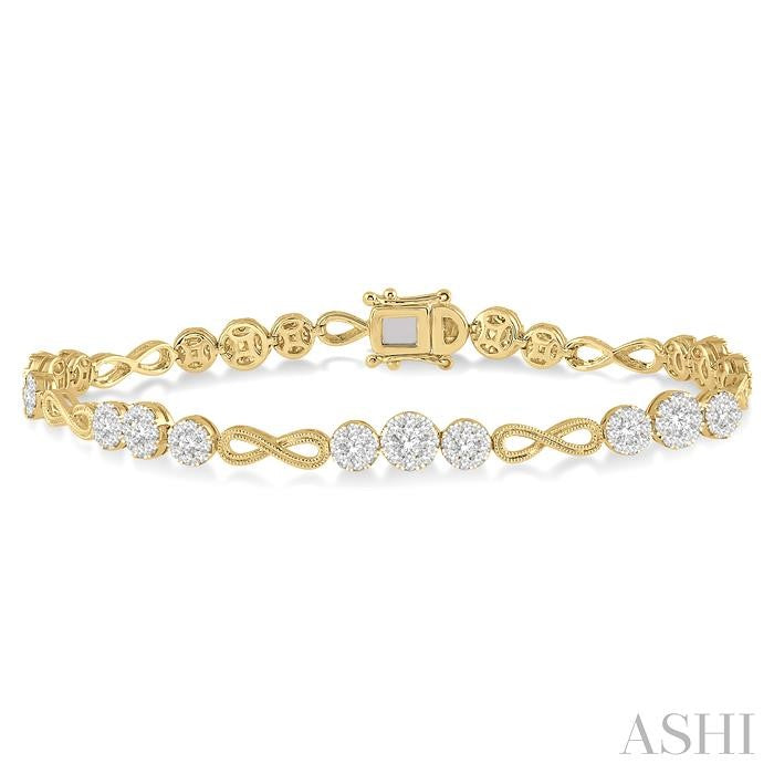 ASHI Lovebright Diamond Infinity Link Bracelet 70172PPFGYW
