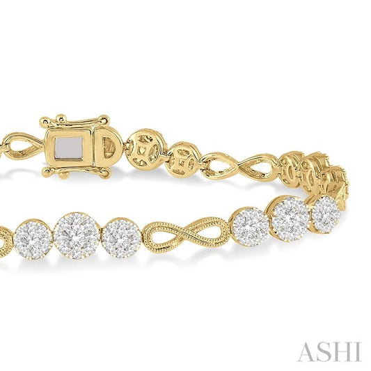 ASHI Lovebright Diamond Infinity Link Bracelet 70172PPFGYW