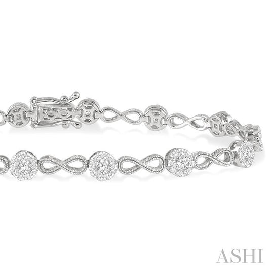 ASHI Lovebright Diamond Infinity Link Bracelet 70181PPFHWG