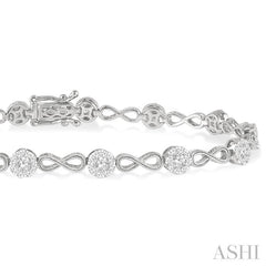 ASHI Lovebright Diamond Infinity Link Bracelet 70181PPFHWG
