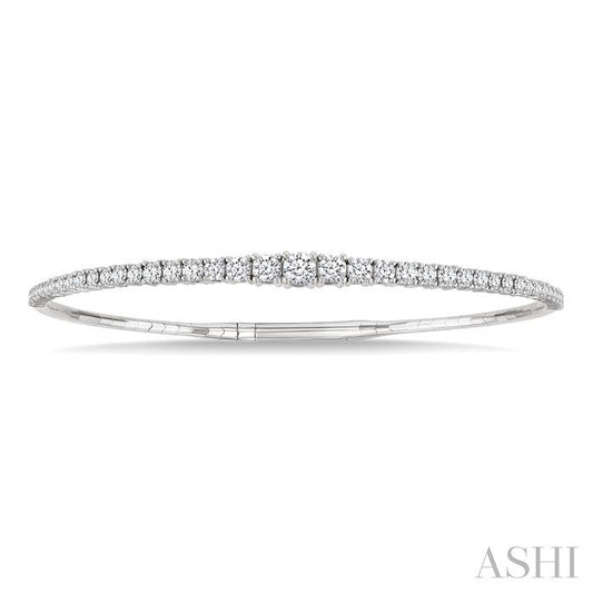 ASHI Diamond Halfway Graduated Flex Bangle 701W0PPFGWG-2.00