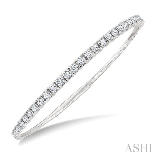 ASHI Diamond Halfway Graduated Flex Bangle 701W0PPFGWG-3.00