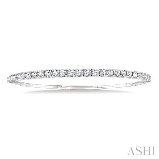 ASHI Diamond Halfway Graduated Flex Bangle 701W0PPFGWG-3.00