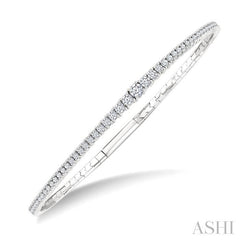 ASHI Diamond Halfway Graduated Flex Bangle 701W1PPFGWG