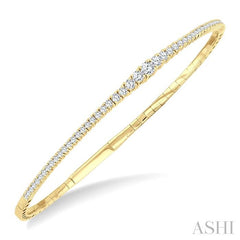ASHI Diamond Halfway Graduated Flex Bangle 701W1PPFGYG